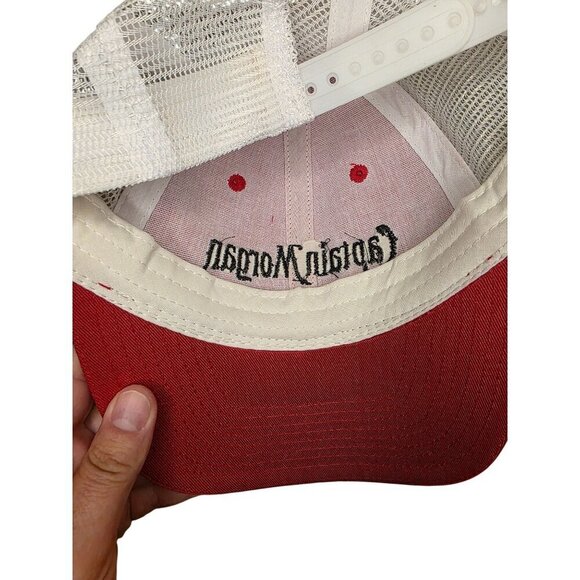 Captain Morgan Red & White Trucker Hat Adjustable Mesh Snapback Embroidered Logo - Picture 8 of 8
